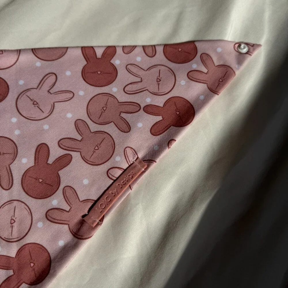 NWT Loic by Design Bunny Pattern Easter Dog Bandana, Pink, Size Medium
